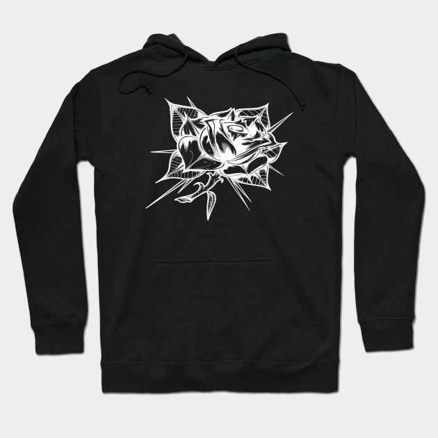 Sharp Rose Blk Hoodie by Scottconnick